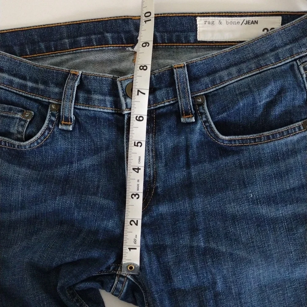 Rag & bone keiko cuff dre Jeans raw hem Women's Size 26 Dark Wash Pre-owned - Picture 11 of 14